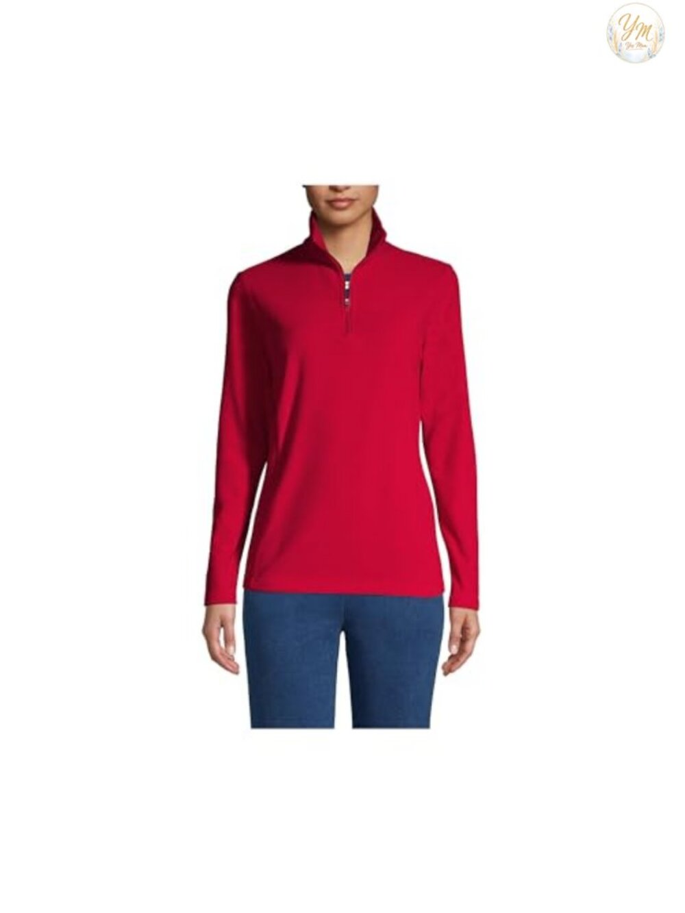 Womens Fleece Quarter Zip Pullover Stand Collar Princess Seams